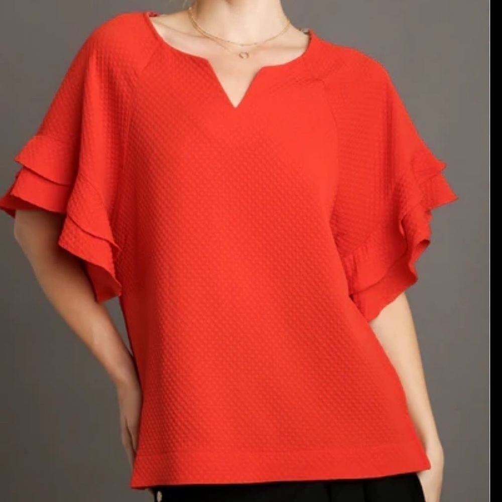 Umgee Women’s Ruffled Sleeve Blouse